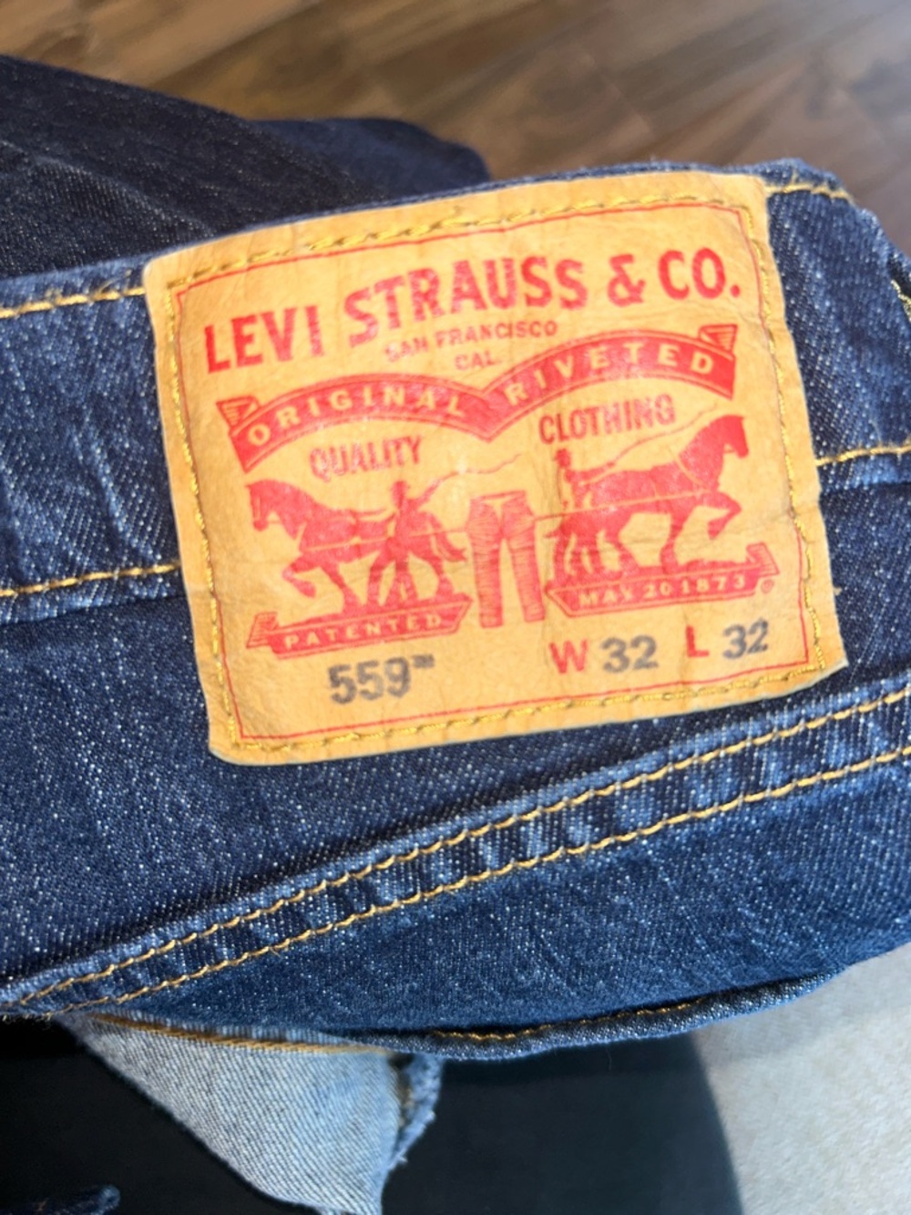 Classic Men's Dark Blue Straight-Leg Jeans W 32 L 32 - Picture 5 of 5